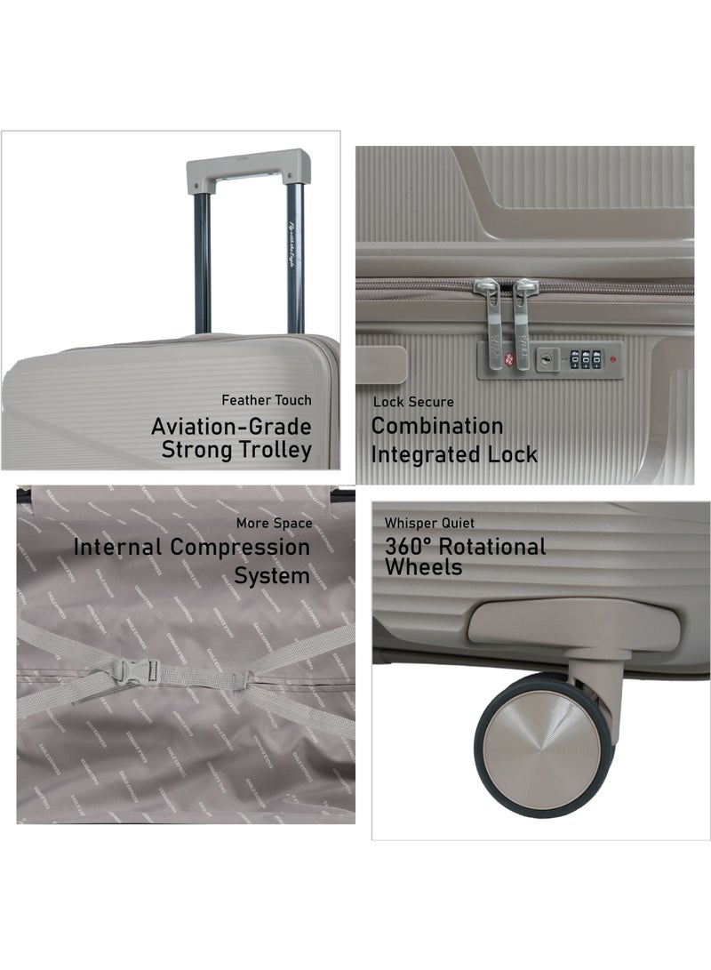 ايجل اكسبريس حقيبة سفر ترولي إيجل إكسبريس كروزر إيليت 28 بوصة، صلبة من البولي بروبيلين (PP) – لون كاكي بيج - Image 2